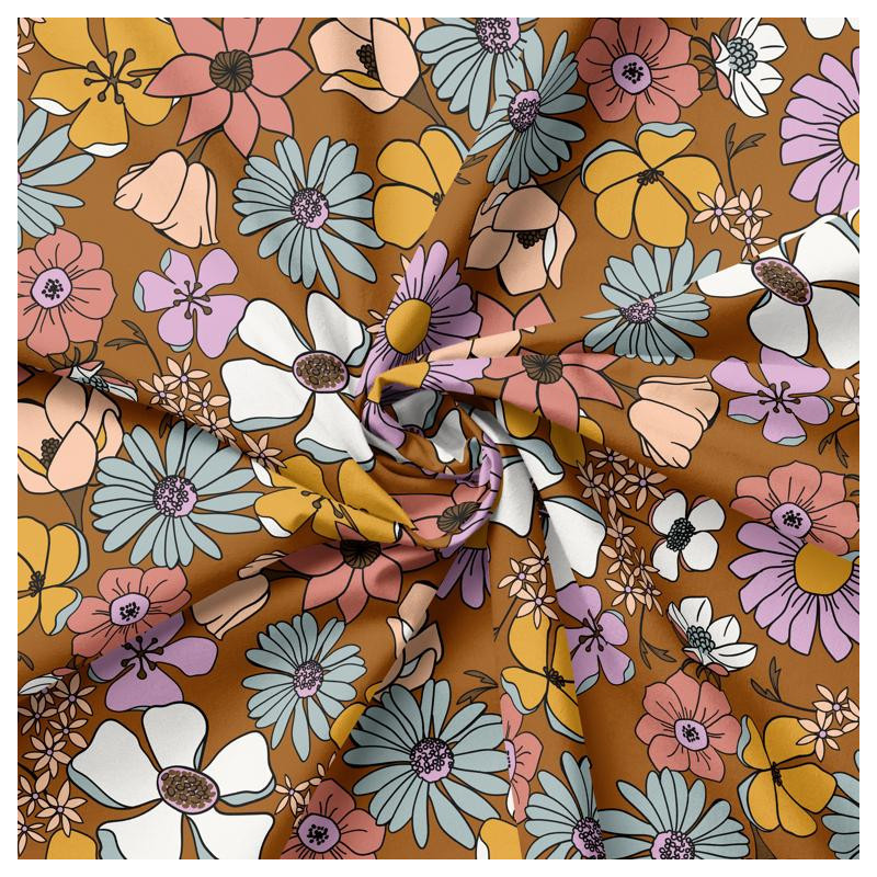 Printed Popelin LYSMEE Toffee / Vintage Multicolored